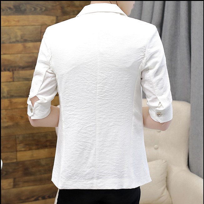 Vest nam,Áo Vest Nam Cổ Đức tay lỡ đơn điệu, 1 cúc cao cấp  chuẩn form lịch lãm H48