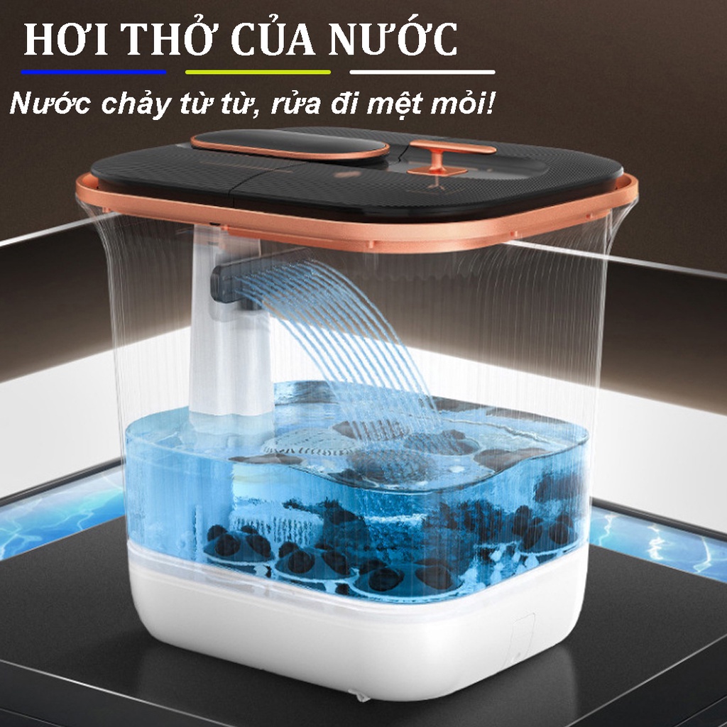 Bồn ngâm chân massage tự động làm nóng nước có chống giật METAMO, máy ngâm chân massage có sục khí chính hãng