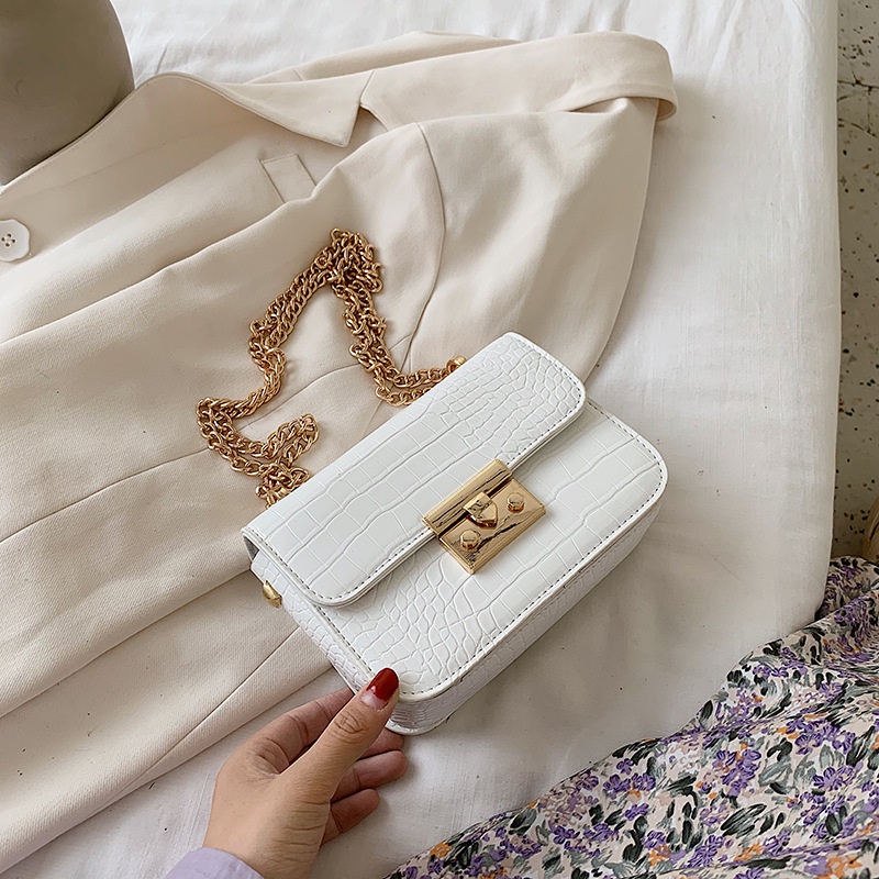 Túi Xách Nữ Đeo Chéo Da Rắn Dây Xích Kim Loại Cao Cấp ChiChi Store