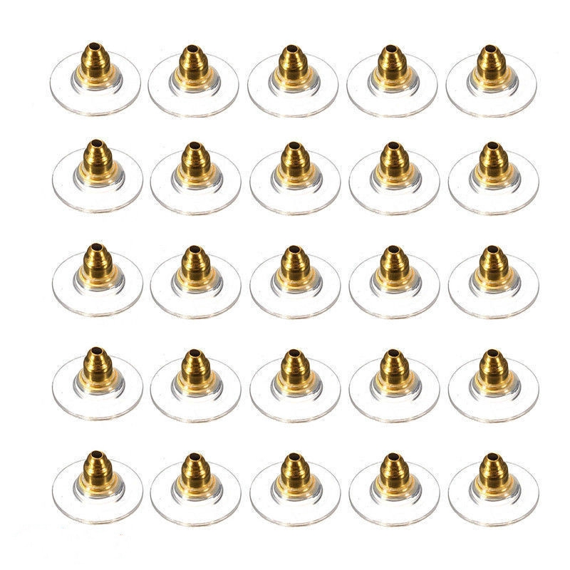 90 pcs Earring Backs Stoppers Findings Ear Post Nuts Gold/Silver/Bronze