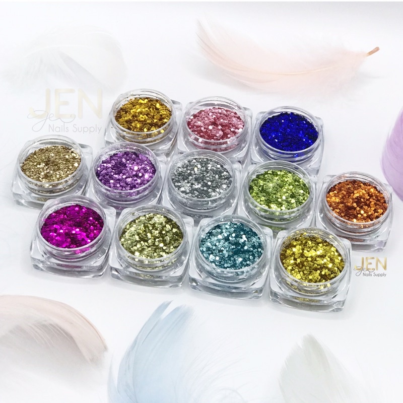 Nhũ kim tuyến set 12 màu-phụ kiện nail móng
