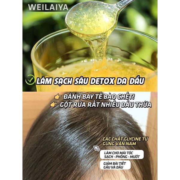 Cặp Dầu Gội Xả Gừng và Gừng Hà Thủ Ô chính hãng Weilaiya giảm rụng & kích mọc tóc 400ml gội + 250ml xả + quà tặng
