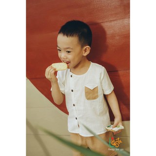 Bộ thô linen cúc lệch siêu mát Lcasta
