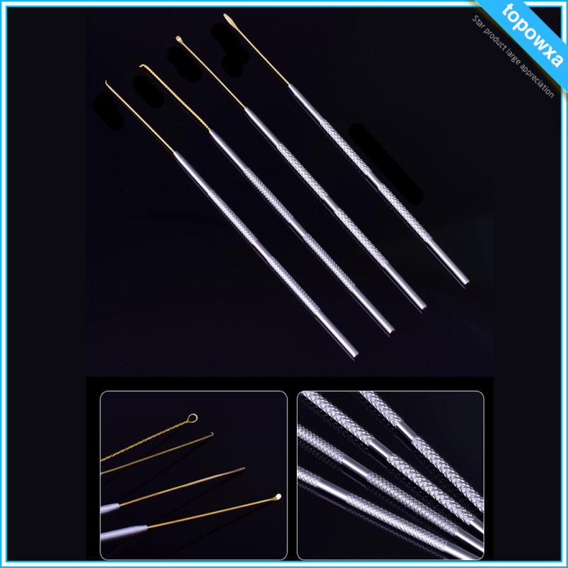 Set 4 cây ngoáy tai bằng thép không gỉ chăm sóc sức khỏe cho người lớn trẻ em