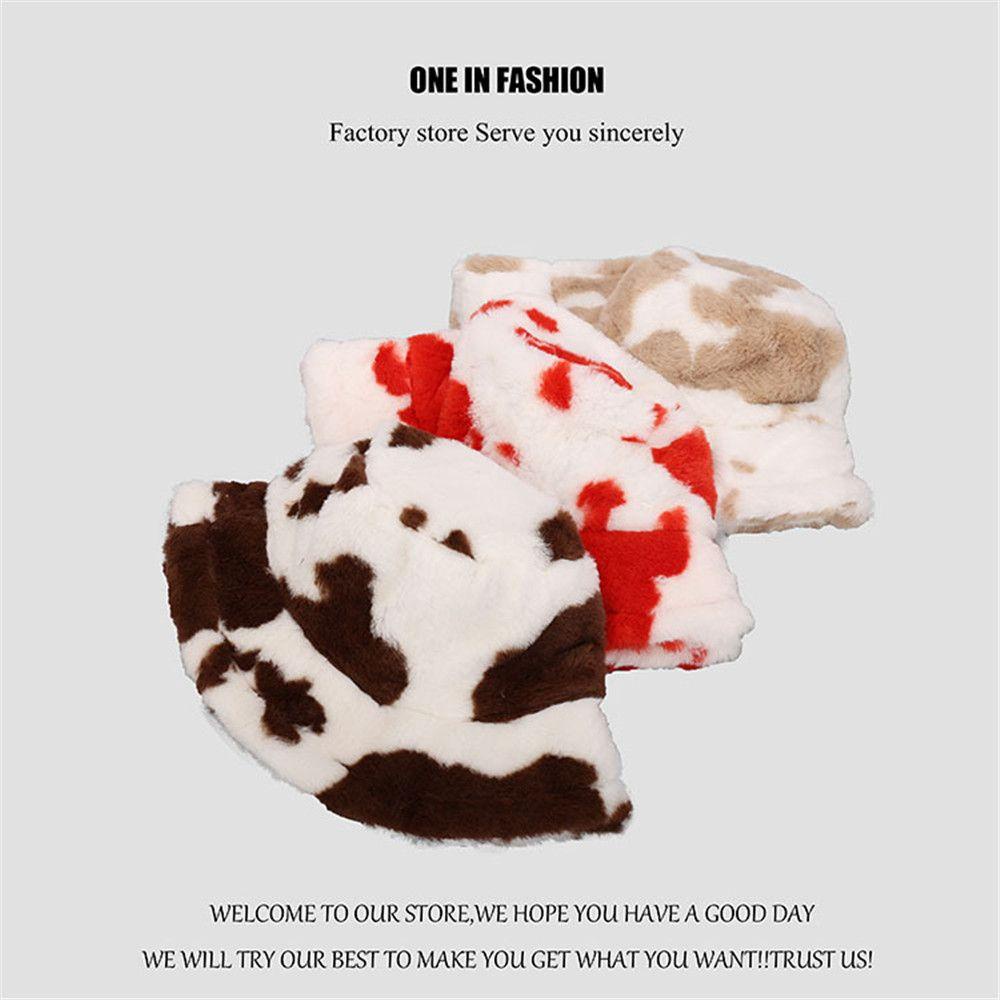 Mũ Bucket Chất Liệu Lông Giả Mềm Mại Ấm Áp Thời Trang Mùa Đông