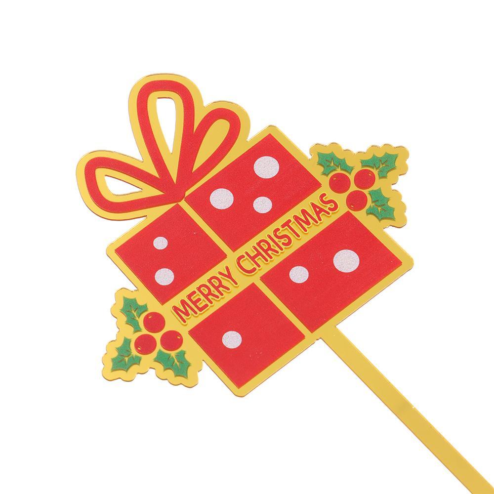 1 Que Cắm Trang Trí Bánh Kem Bằng Acrylic Phong Cách Giáng Sinh DIY