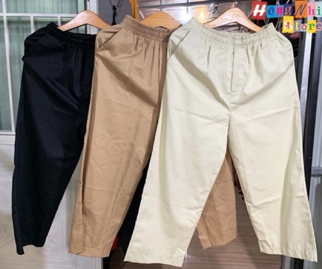 QUẦN KAKI LỬNG ỐNG RỘNG MÀU ĐEN CULOTTES PANTS - QUẦN ỐNG RỘNG LỬNG UNISEX - MM