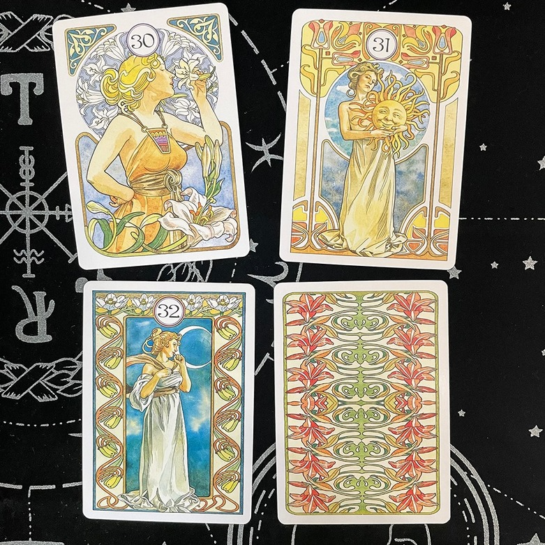 Card trò chơi gia đình họa tiết theo trường phái nghệ thuật Nouveau Lenormand