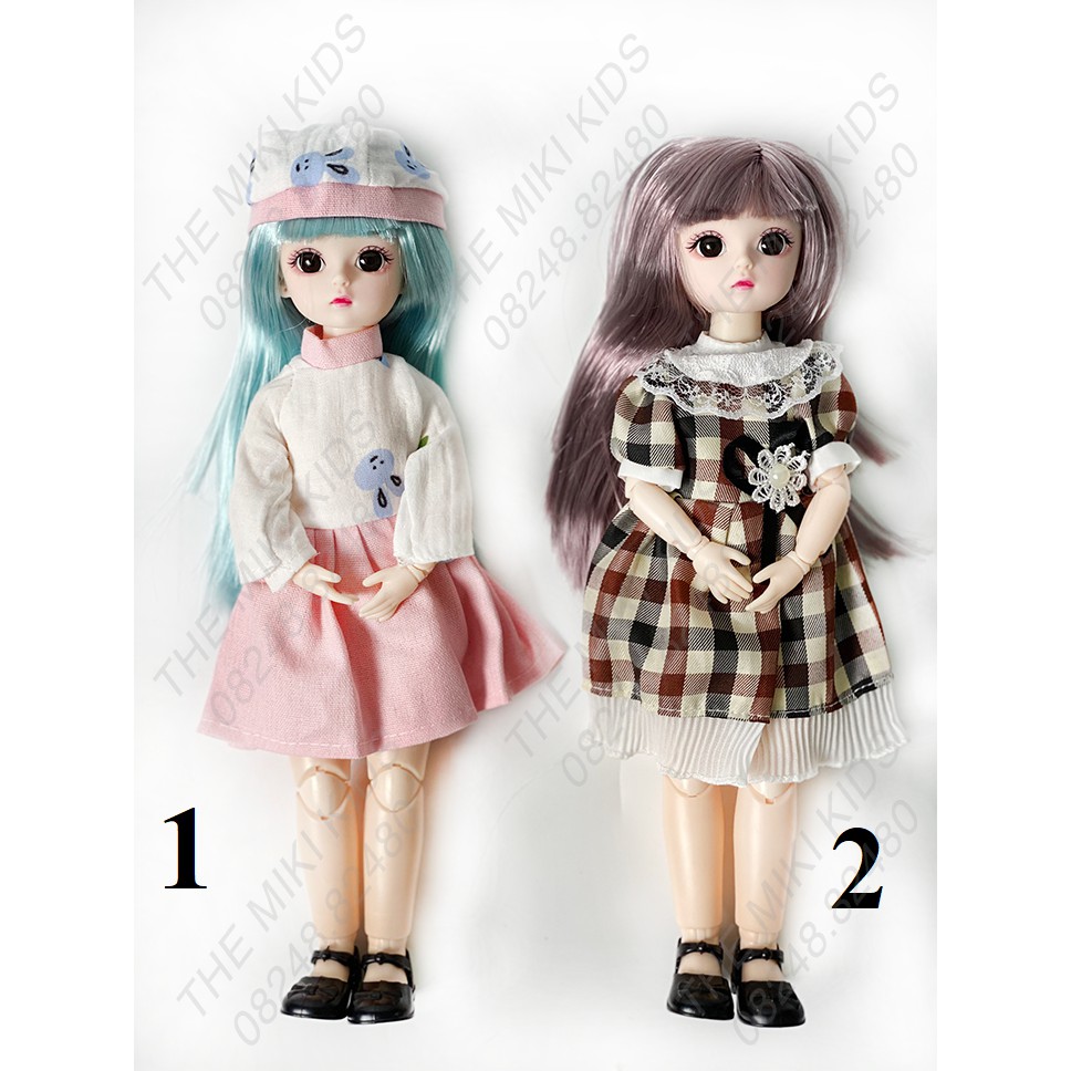 Búp bê công chúa Barbie cao 30cm, 6 BJD, 23 khớp, mắt 3D, cử động linh hoạt, trang phục đa dạng, đẹp mắt - The Miki Kids