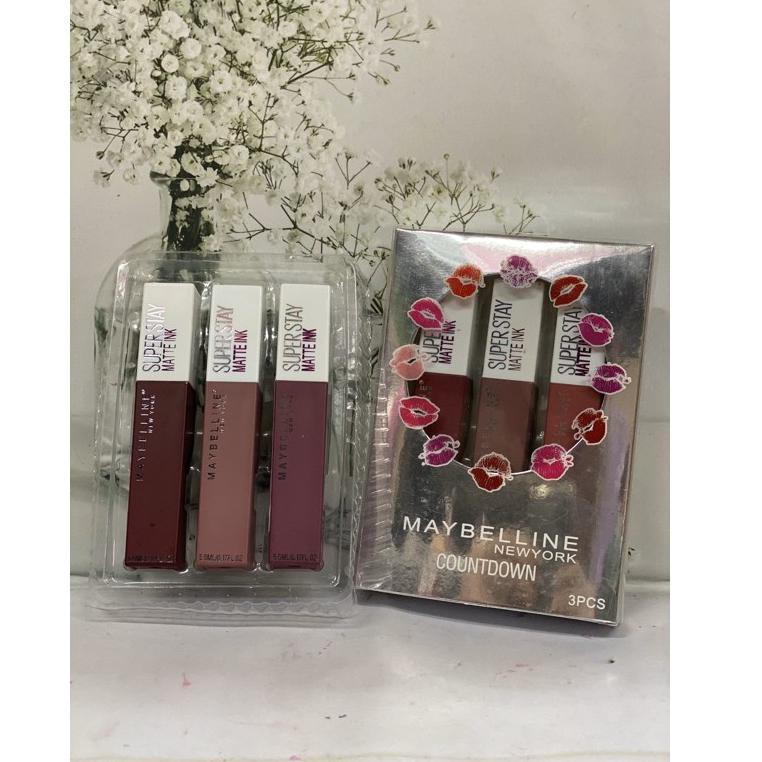 (hàng Mới Về) Set 3 Son Môi Maybelline Dạng Lỏng Lên Màu Đẹp