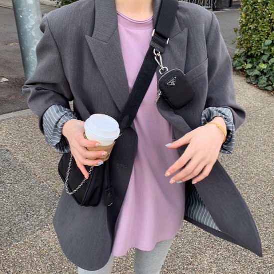 Set 3 túi đeo chéo đeo một bên vai phối chuỗi xích thời trang unisex có thể tháo rời mới năm 2020