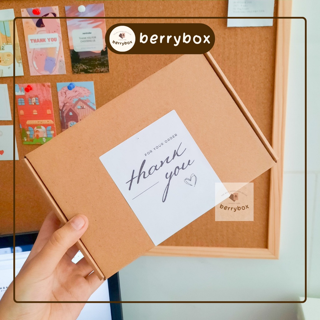 Berry | Set 50 tem nhãn dán BF, sticker niêm phong có keo dán túi giấy, thùng carton, gói hàng