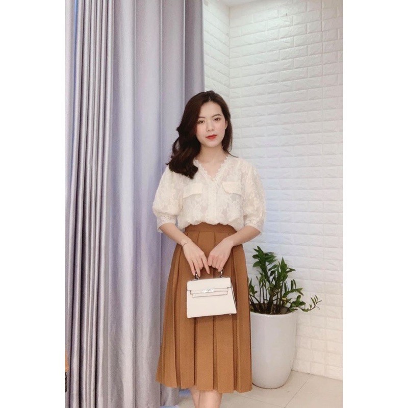 Chân váy xếp ly công sở siêu Hot_450