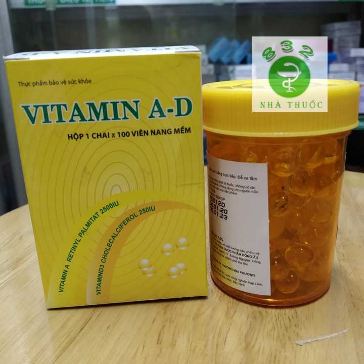 Vitamin A-D dược phẩm Đông Âu lọ 100 viên