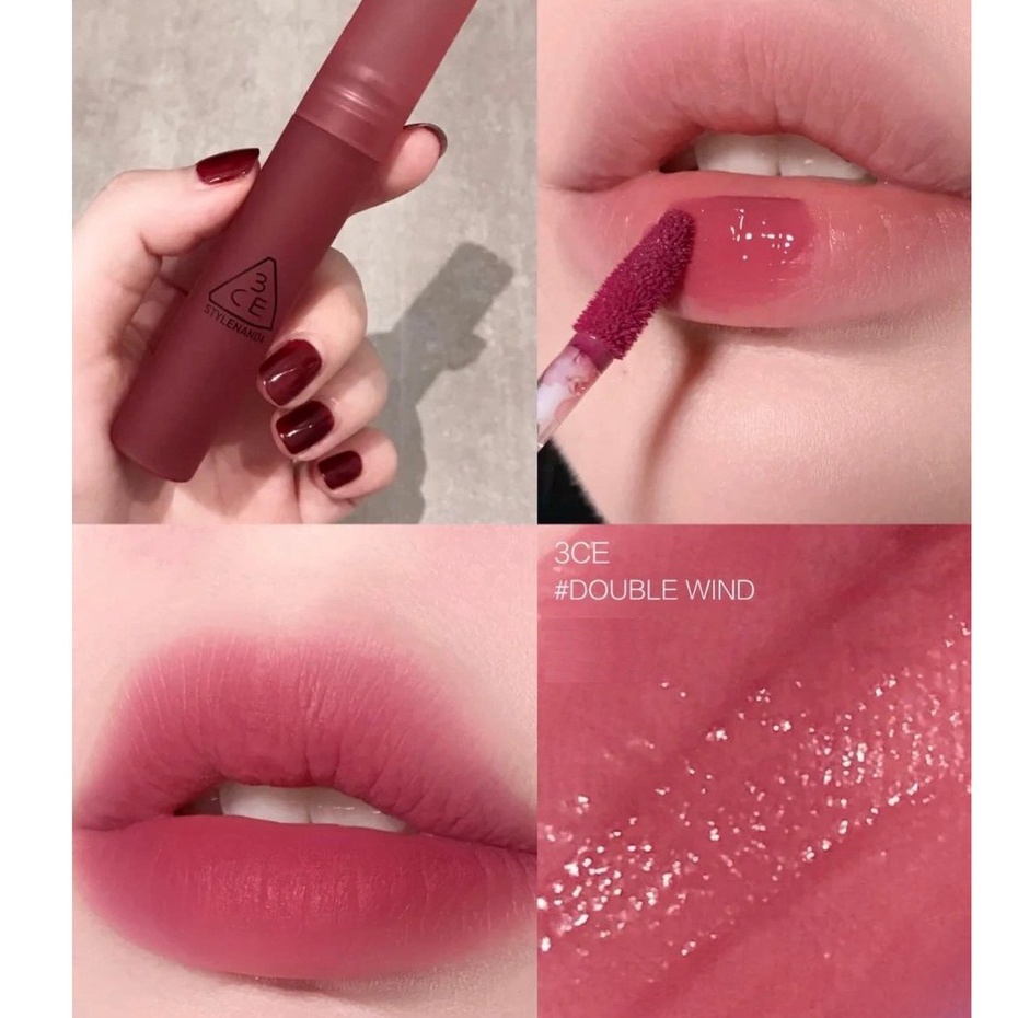 Son 3CE Blur Water Tint Double Wind  Màu Berry tím Base Hồng
