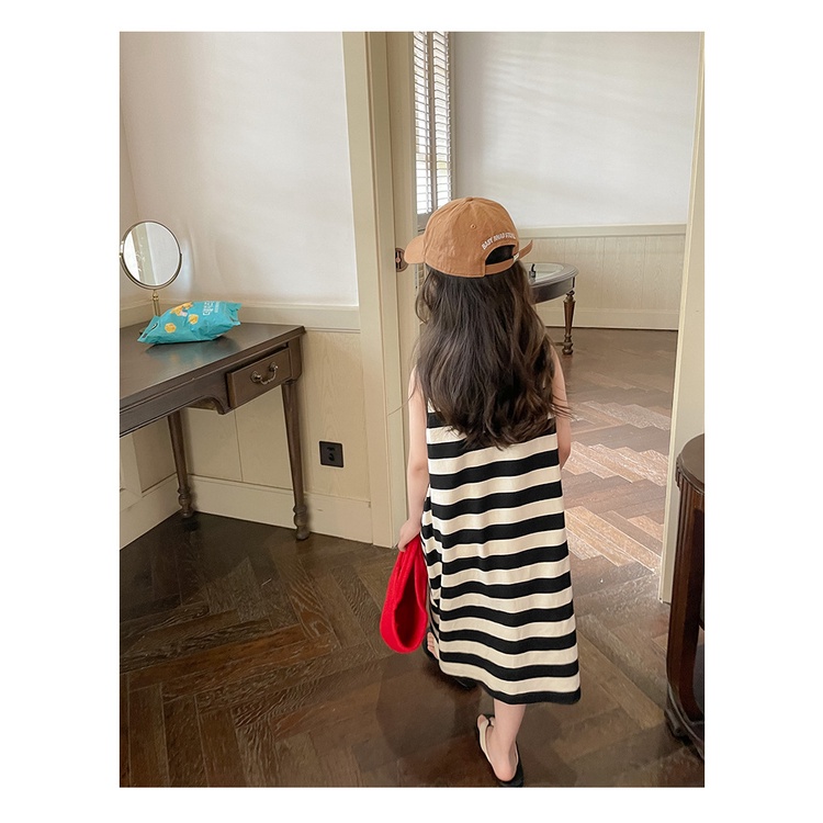 Váy sát nách kẻ đen trắng cho bé gái cực xinh B73-21239