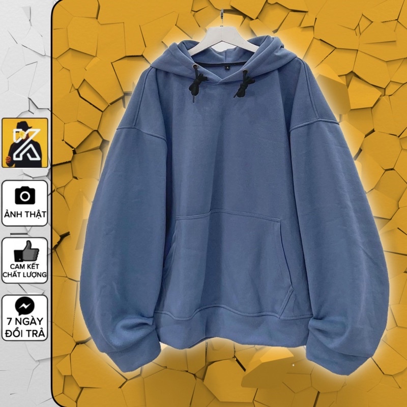 [ sẵn ] Áo Hoodie Nỉ Trơn Xanh Đen ulzzang unisex pqk [ nam nữ mặc ]