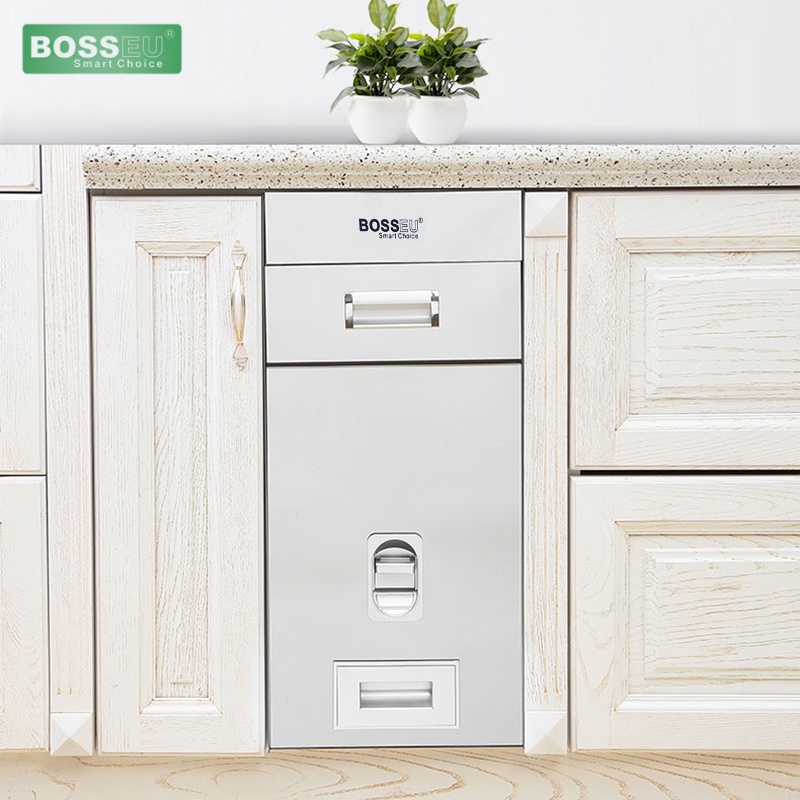 BossEU - Thùng gạo mặt gương, nút nhấn cao cấp BS250 BS300