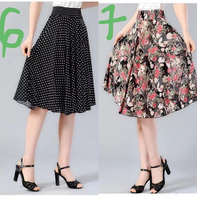 Chân váy xòe dài nhiều mẫu