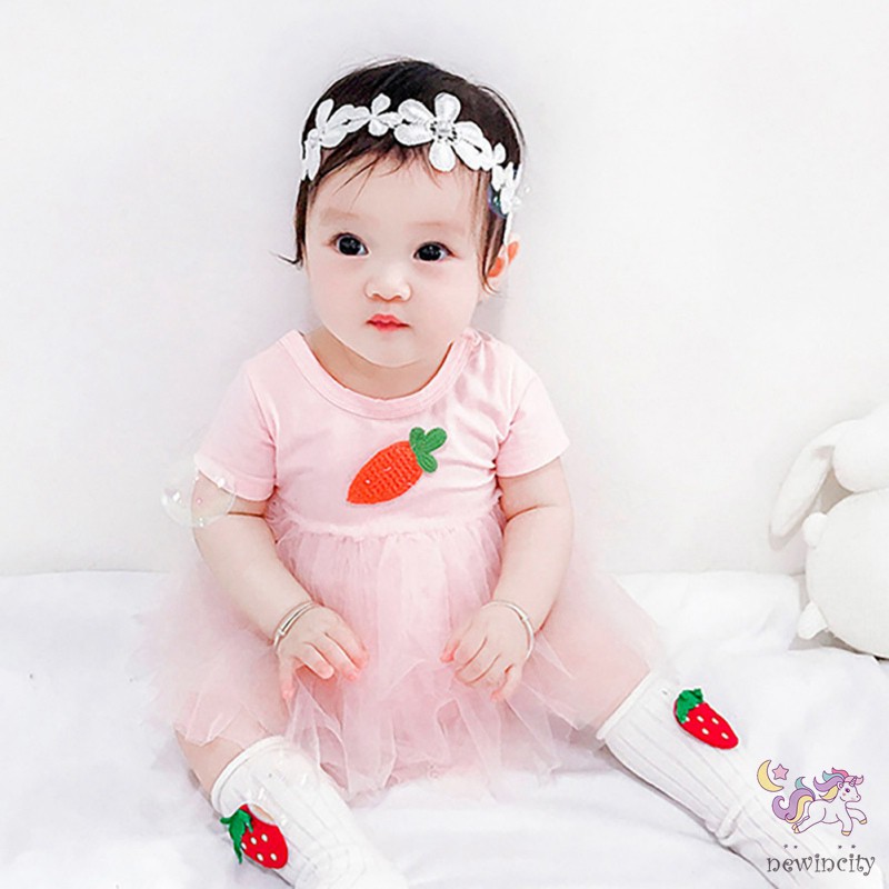 Jumpsuit Phối Đầm Tay Ngắn Hoạ Tiết Hoạt Hình Phong Cách Hàn Quốc Cho Bé