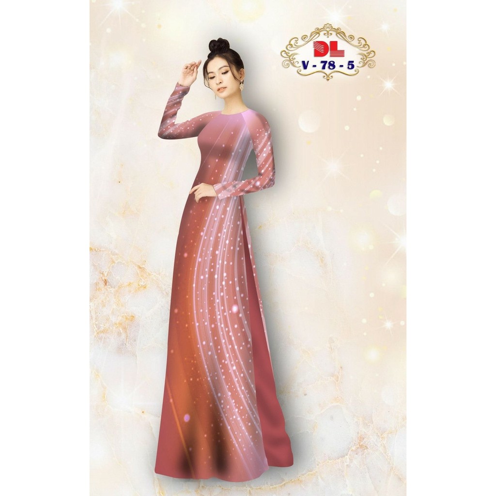 Vải áo dài in 3D họa tiết cách tân, chất vải mềm, hình thật