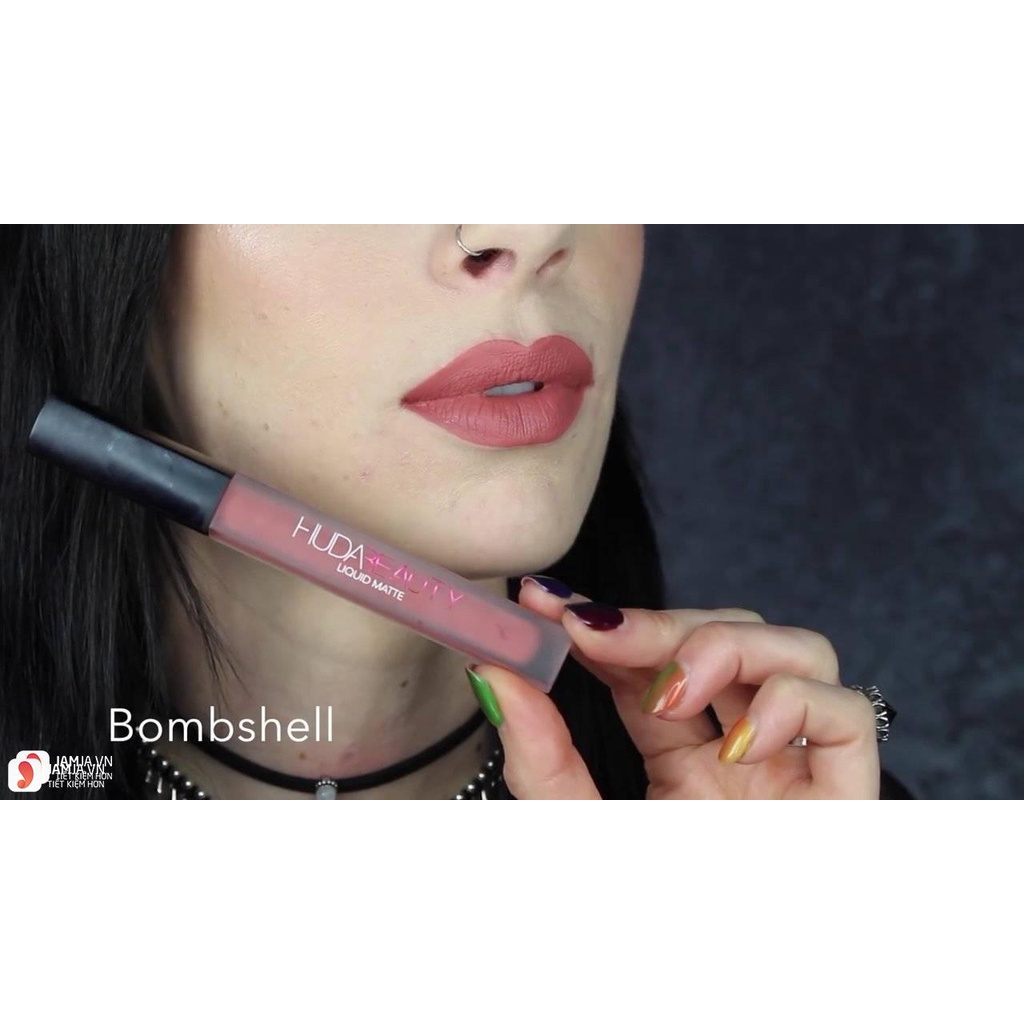 Phấn mắt Huda light nude son Bombshell son rendez vous hồng dâu