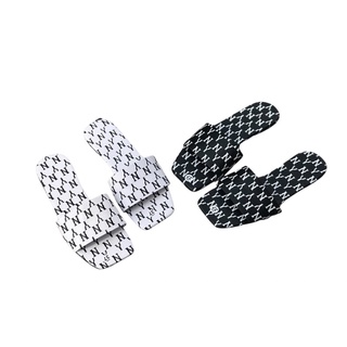 Dép nữ quai ngang N Y trắng đen đế bệt