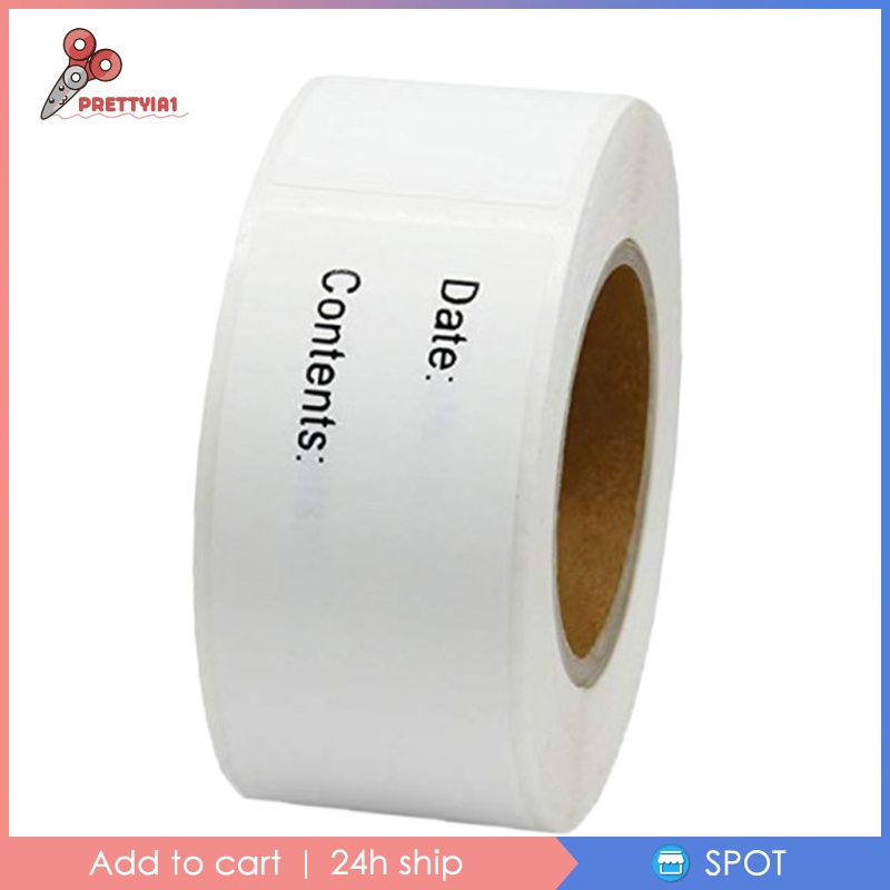 [Prettyia1] 1 Cuộn 125 Nhãn Dán Thực Phẩm Đông Lạnh Trơn Tháo Rời Được Kích Thước 25x77mm