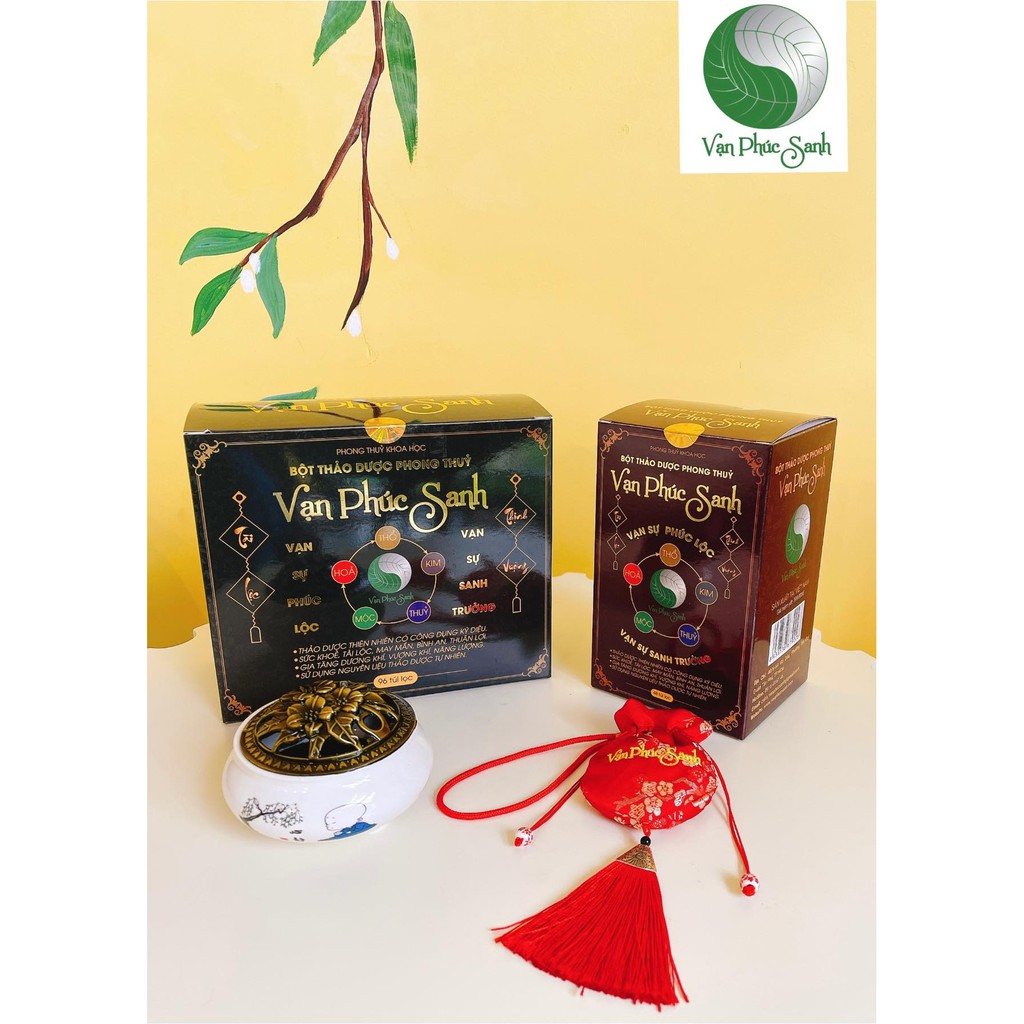 Hộp Bột Phong Thủy Tài Lộc Vạn Phúc Sanh 48 Gói(Tặng Kèm Túi Gấm Đỏ May Mắn) | BigBuy360 - bigbuy360.vn