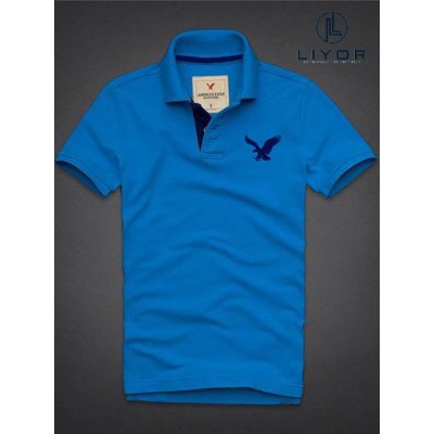 Áo thun nam có cổ thêu hình chim ưng phù hợp với dáng người dưới 85kg (nhiều màu) - Liyor - ACB4001