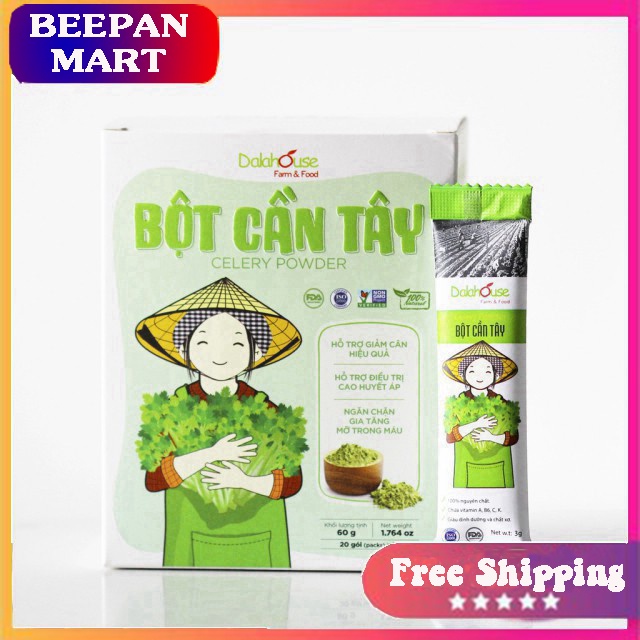 Bột Cần Tây Nguyên Chất 100% - [FREESHIP] - Dalahouse - Giảm Cân Hiệu Quả - Làm Đẹp Da