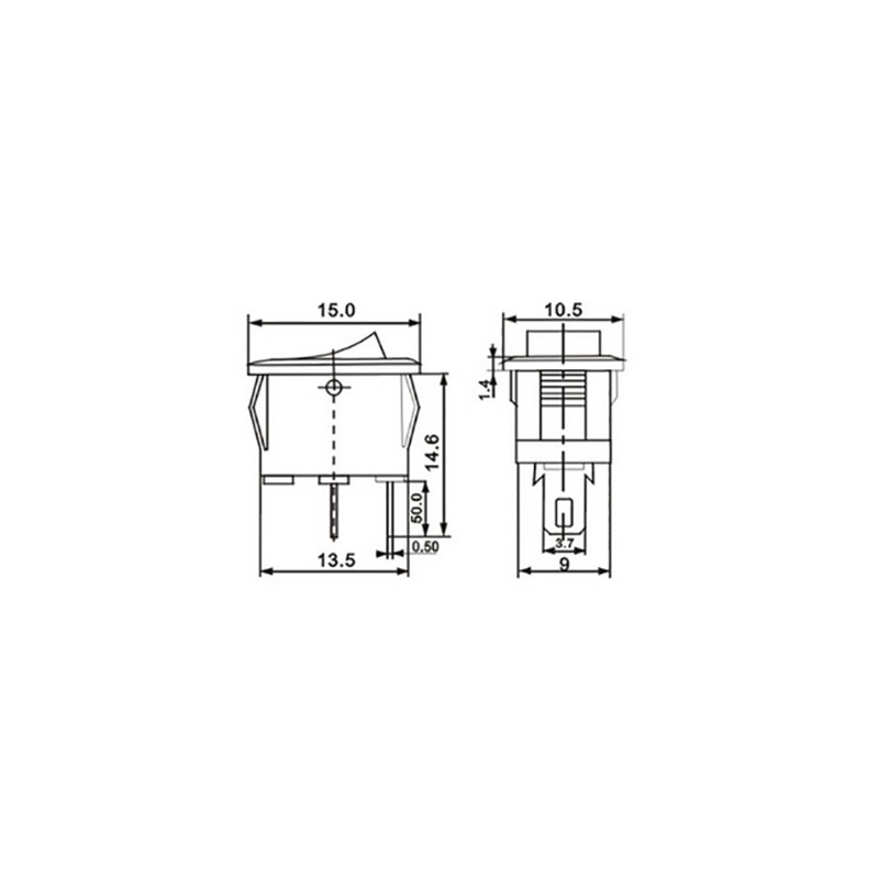 Công tắc bập bênh KCD1-11 15 x 10 mm 250V 3A