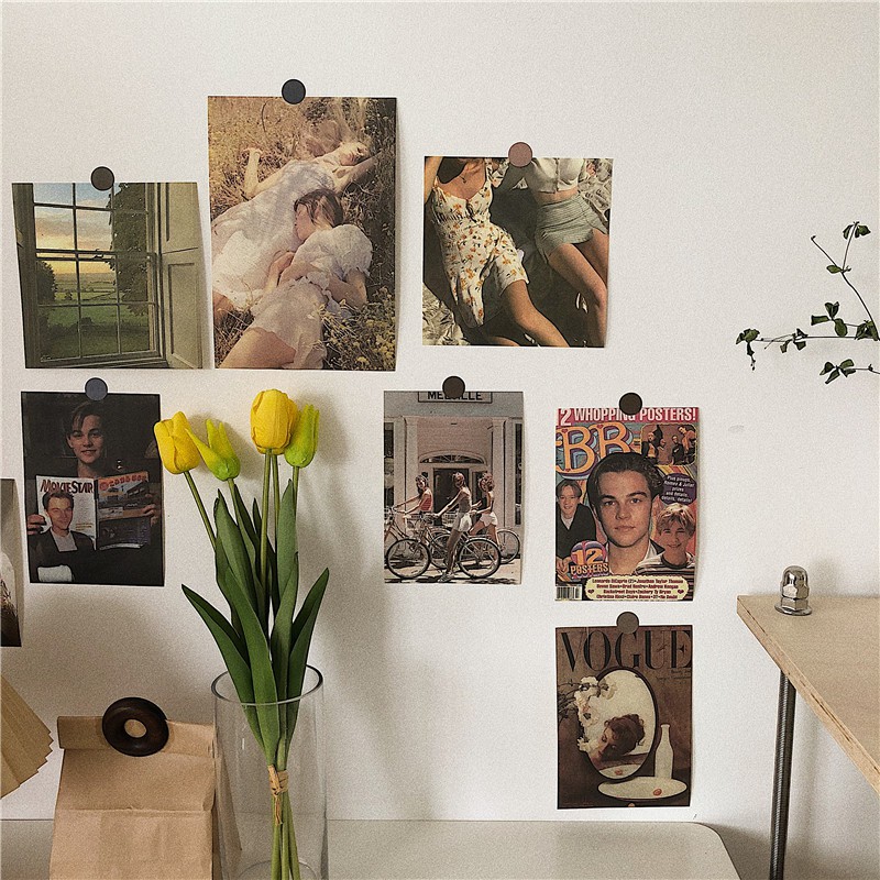 Bộ postcard decor phong cách retro, tranh giấy dán tường, phụ kiện chụp ảnh  - cutam.homedecor