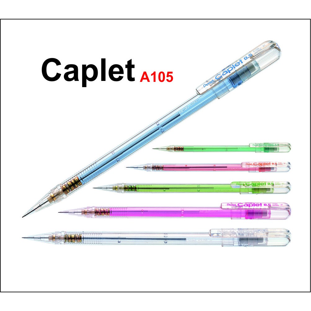 Bút chì kim Pentel thân trong có nắp đậy 0.5mm - A105