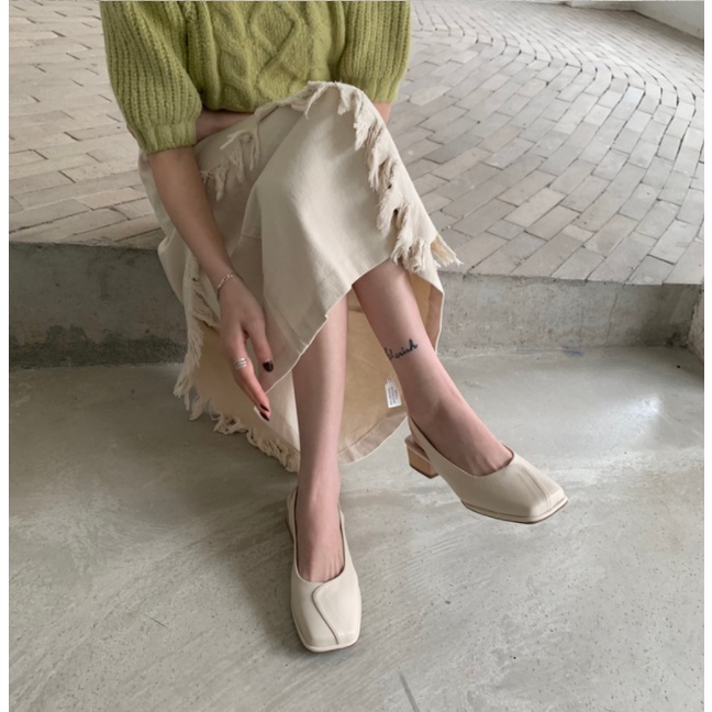 Giày Sandal Gót Thấp Hở Ngón Gót Dày Thời Trang Pháp Cho Nữ 2022