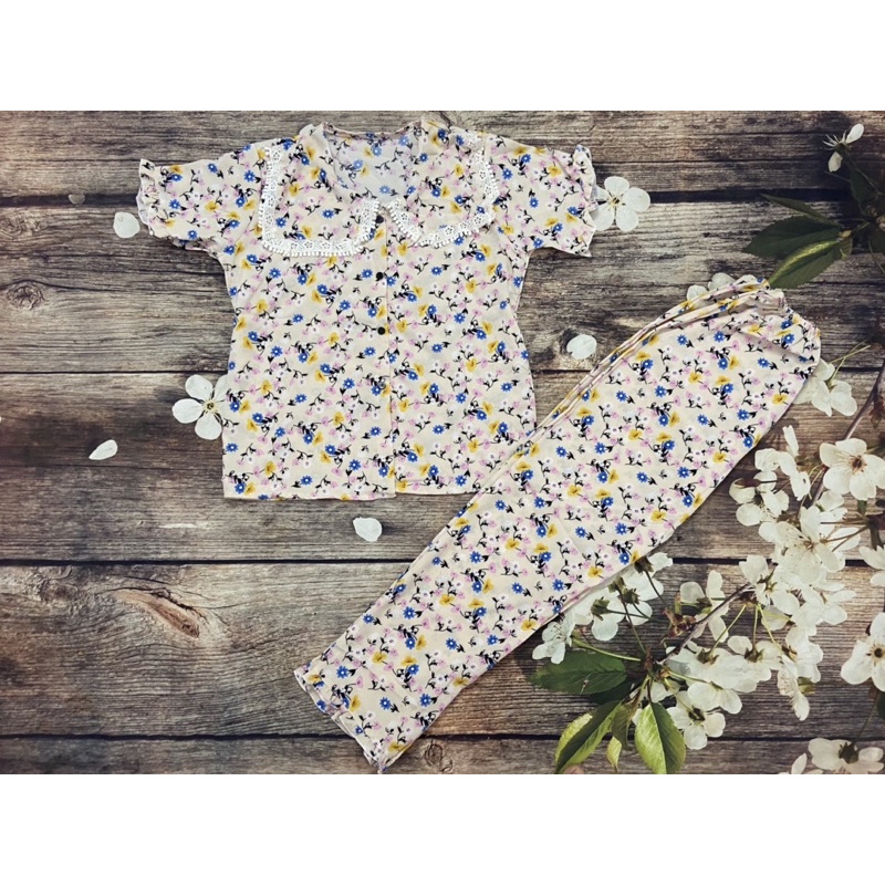 ❌Set lụa hoa tay ngắn rối ren siêu xinh 🥰 dịch mặc đồ bộ ở nhà là siêu mát , thoải mái nữa ạ