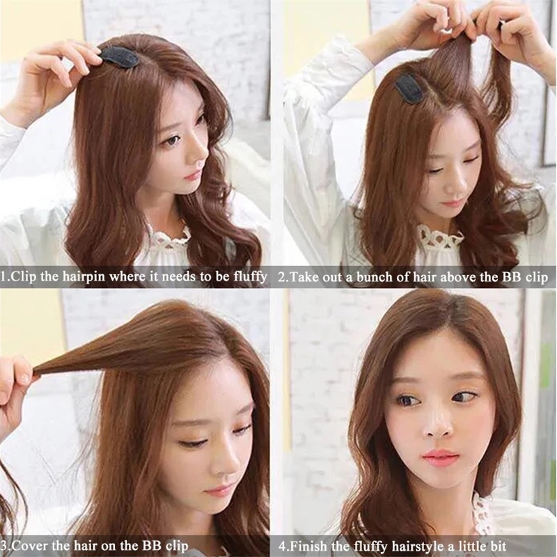 Kẹp Tóc Phồng Vô Hình Màu Đen/Nâu Tự Nhiên Tạo Kiểu Tóc Đẹp Cho Nữ