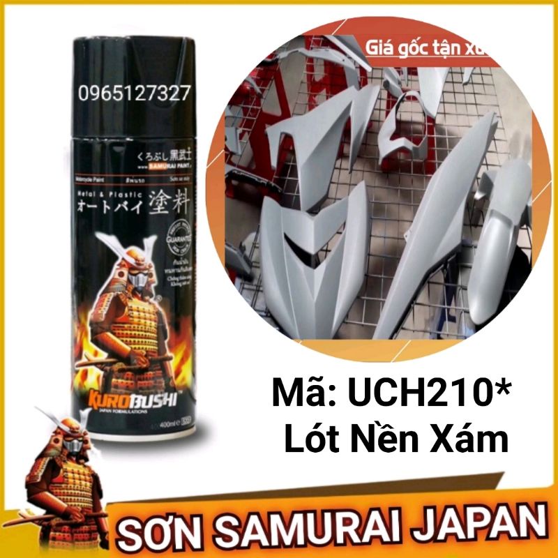 sơn xịt Samurai Japan lót nền xám. Mã UCH210*