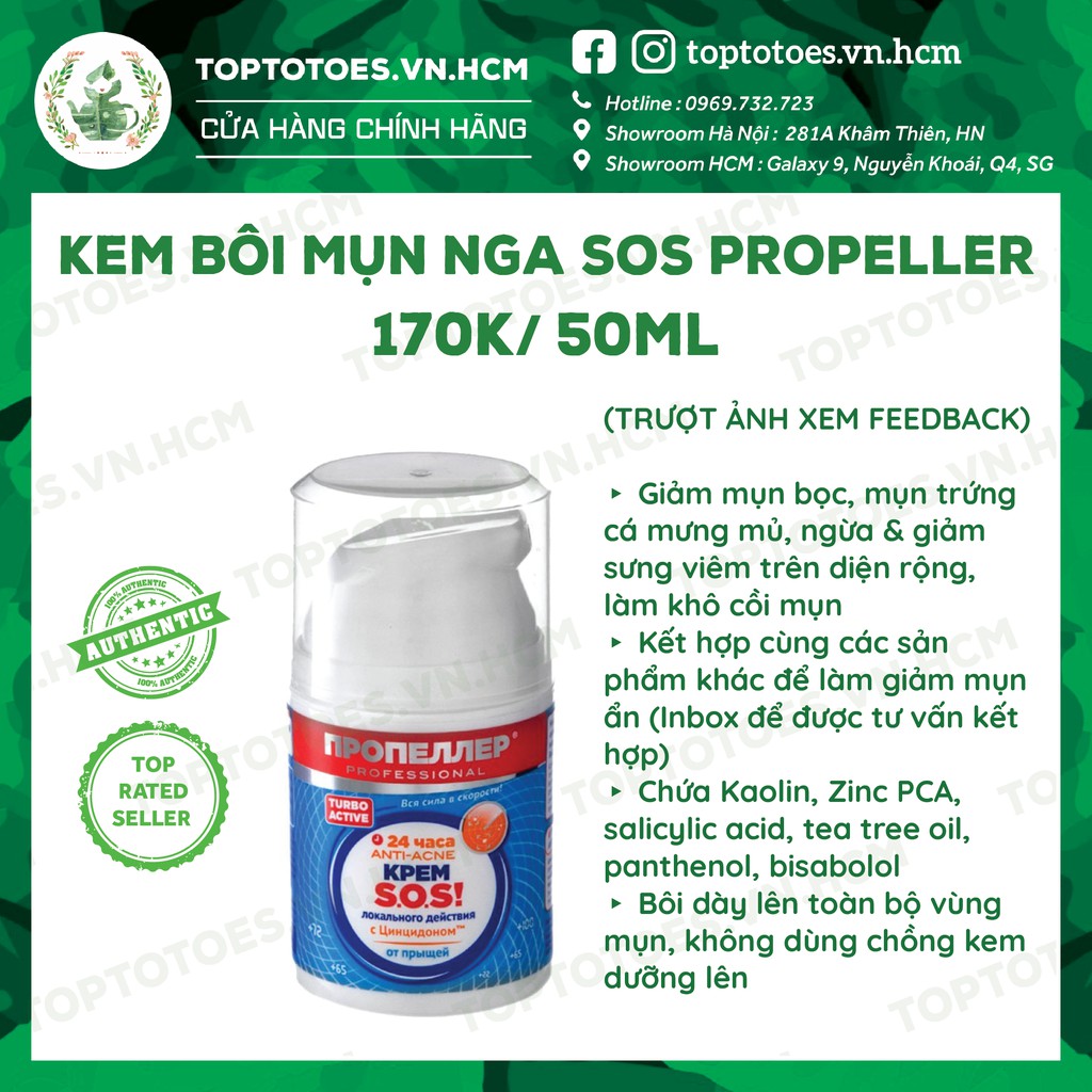 Kem bôi mụn Nga SOS Propeller giảm viêm, gom khô cồi mụn