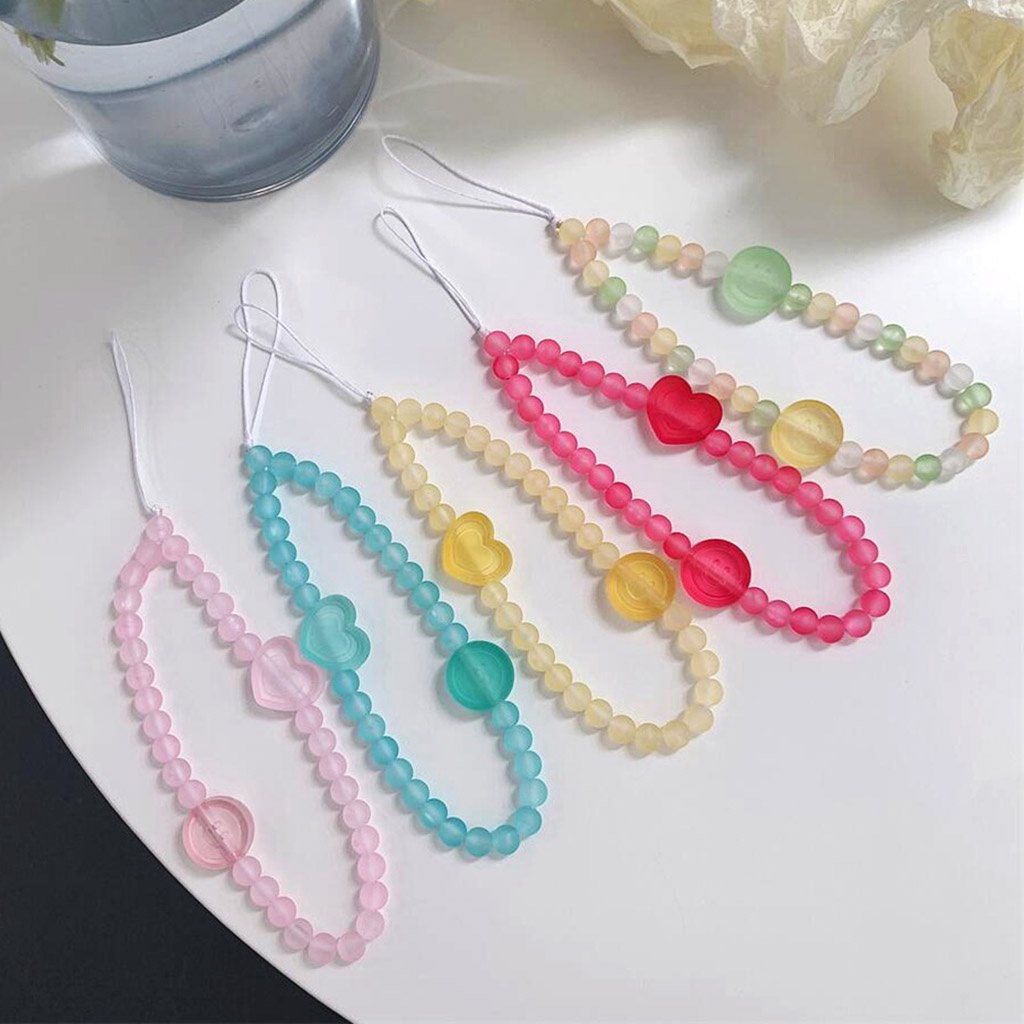 Dây Đeo Điện Thoại Trong Suốt Dạng Chuỗi Hạt Đa Năng Thời Trang