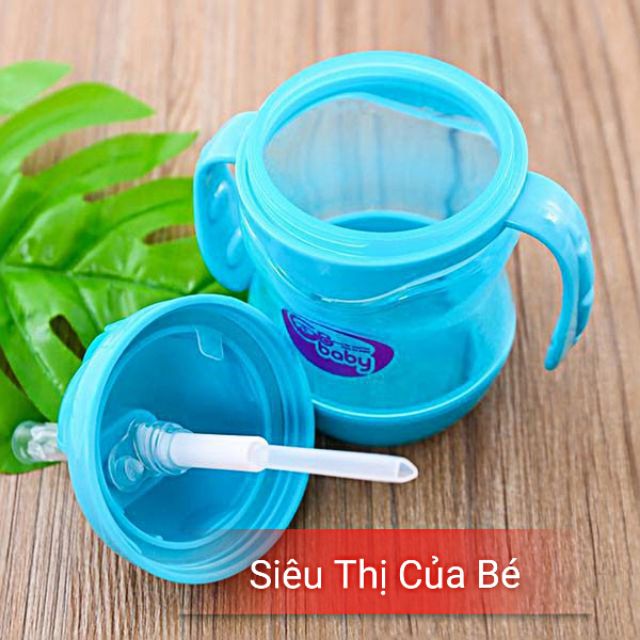 Bình tập uống nước 240ml GB Baby Hàn Quốc có ống hút chống sặc