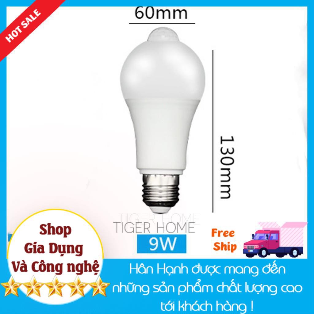 Bóng đèn led Cảm biển chuyển động, Cảm Ứng Thân nhiệt Thiết kế cho thị trường VN Siêu Nhạy, Siêu Tiết Kiệm Độ sáng cao