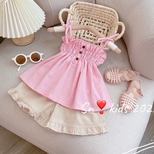 Bộ 2 dây chun ngực đính khuy cho bé gái xịn sò 8-20kg