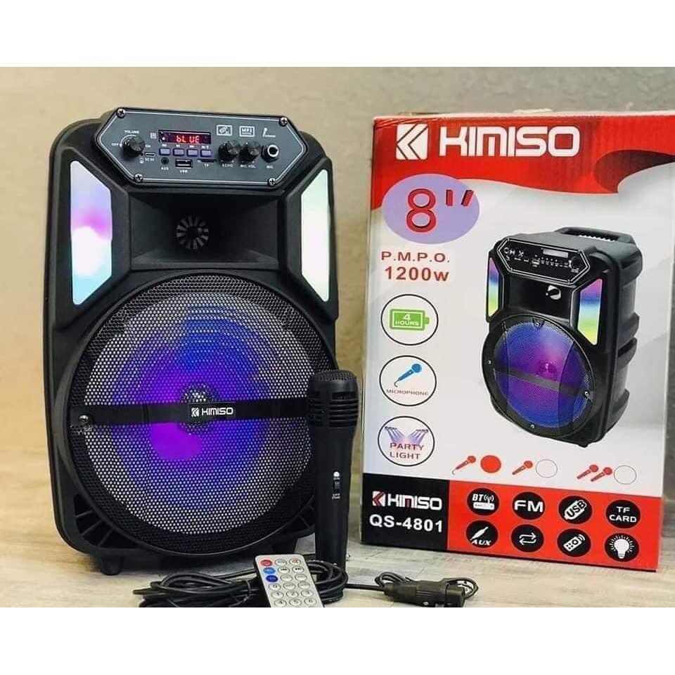 Loa Kéo Di Dộng KIMISO QS-4801 (Bass 8", 1 Micro có dây)