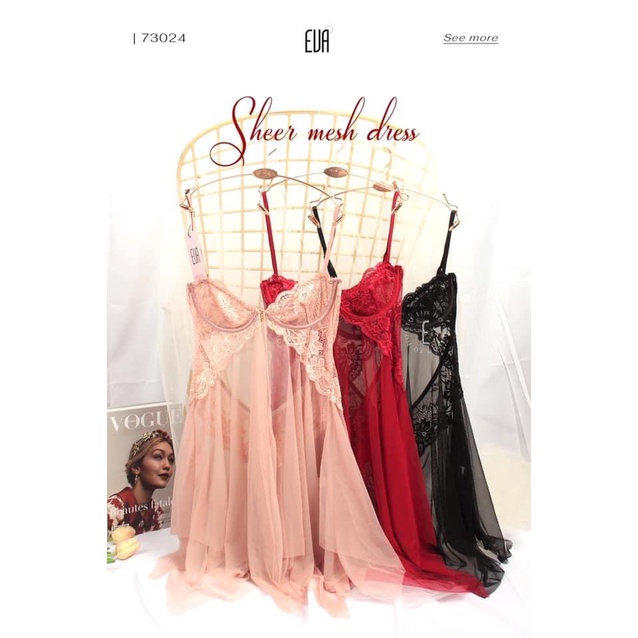 Váy hai dây xuyên thấu có gọng, kèm quần lót, hàng QCCC  SP049