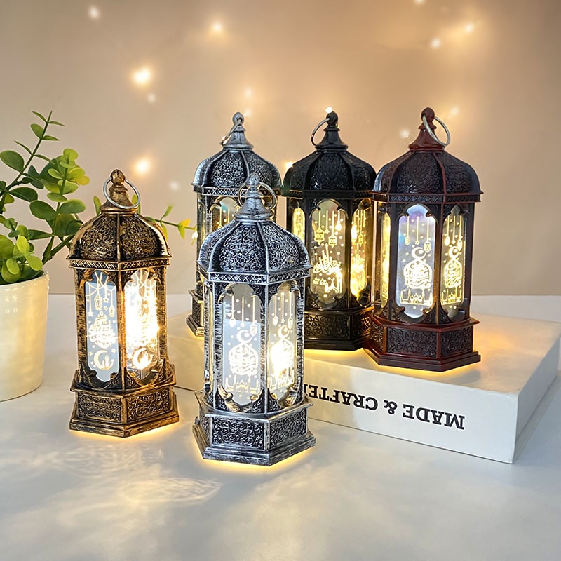 Đèn LED Để Bàn Bằng Nhựa Phối Kim Loại Chạy Pin Thiết Kế Nhỏ Gọn Phong Cách Retro Độc Đáo