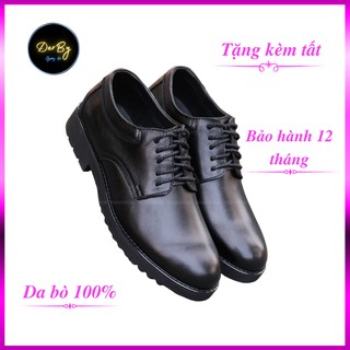 [Da xịn - 1 đổi 1] Giày Da Bò Nam Đế Cao Su Tăng chiều cao Bảo hành 12 Tháng Tặng tất lười [Freeship Extra]