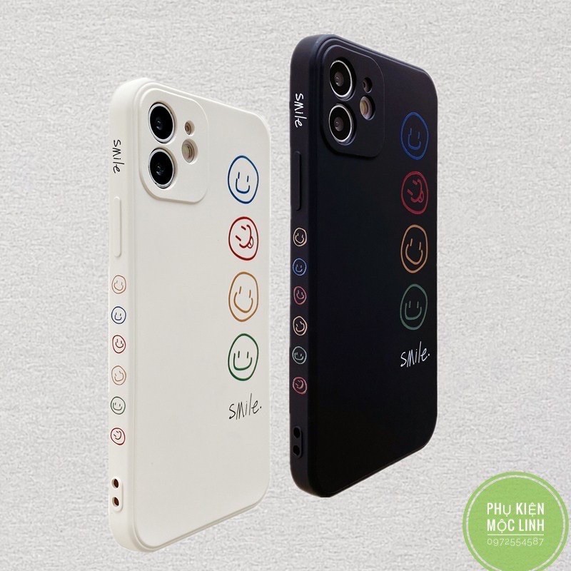 V Ốp Iphone 11 1Pro Maxx 7 8 Plus X Xs Max Xr 6plus Cute hình Smile mặt cười in 3D silicon bảo vệ camera