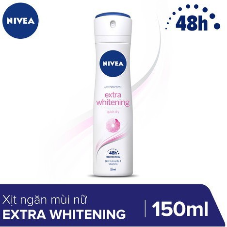 Xịt khử mùi NIVEA Extra Whitening dành cho nữ - Chai 150ml