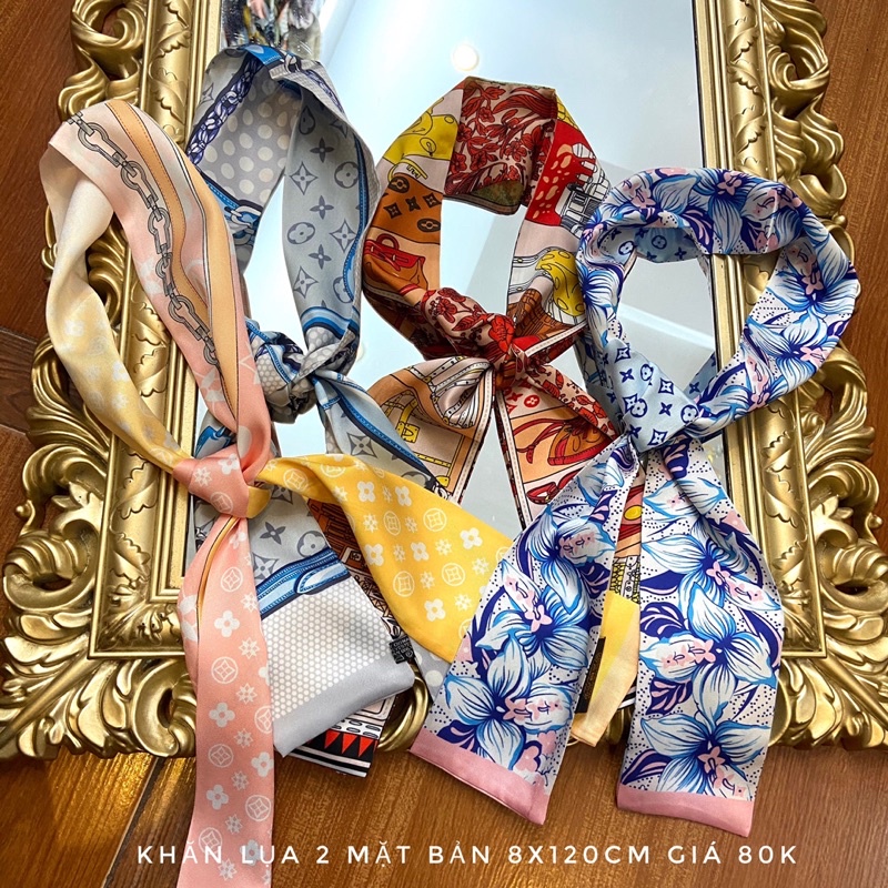 Khăn lụa 2 mặt quấn túi, cột tóc, thắt nơ cổ